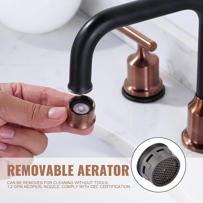 WOWOW 8 inch Bathroom Faucet 3 Hole, Widespread Bathroom Sink Faucet - Image 5
