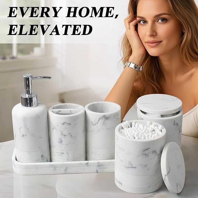 6-Piece Bathroom Accessories Set, Organizer Set - Image 8