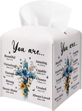 Easter Cross Tissue Box Cover, PU Leather Drawstring Bottom by BGFMVS