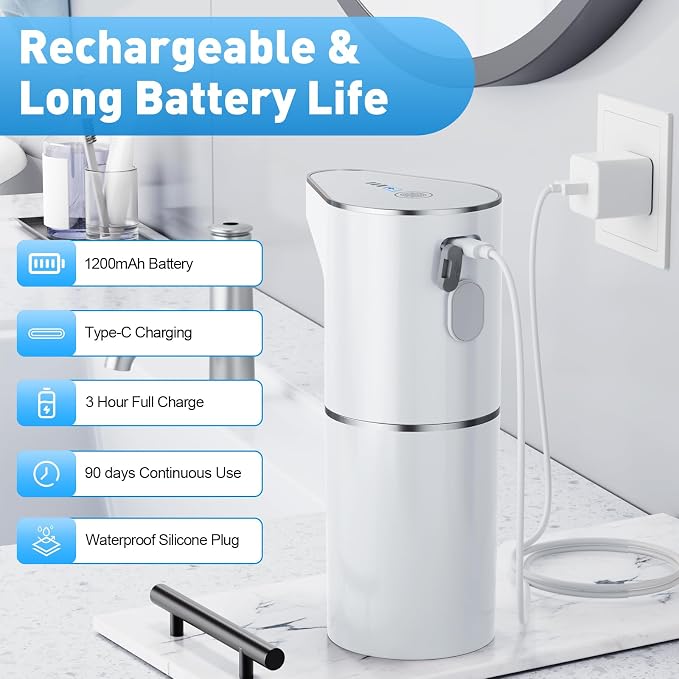 Automatic Soap Dispenser, Touchless Hand Wall Mount Rechargeable 3 Gear - Image 2