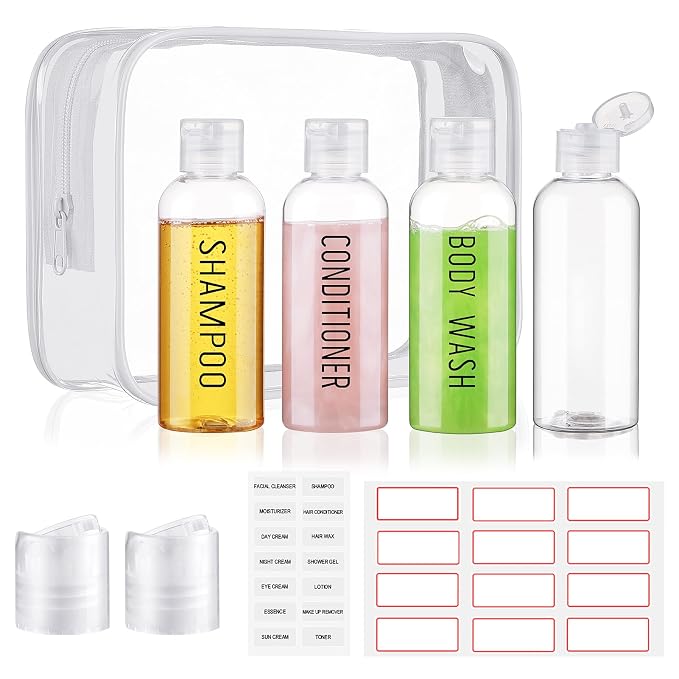 Travel Bottles for Toiletries 3.4oz/100ml 4 Pack TSA Approved Leak-Proof Travel by wowang