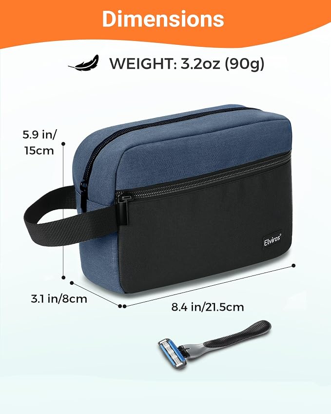 Elviros Travel Toiletry Bag for Men Hanging Toiletries Dopp Kit Small Bathroom - Image 2