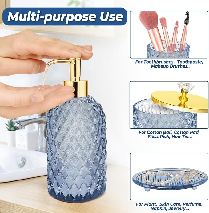 Jenseits Glass Bathroom Accessory Set 4 Piece - Image 3