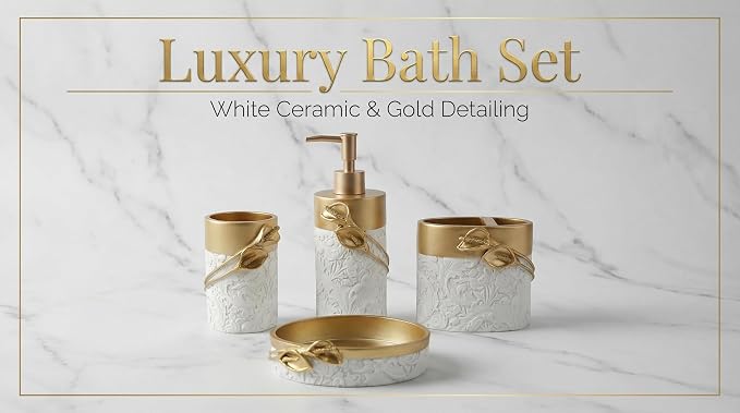 Hymmah Bathroom Accessories Set, Farmhouse Bathroom Decor, Contain Toothbrush - Image 3