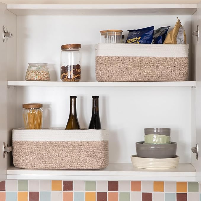 Storage Baskets for Organizing 3 Pack, Woven Baskets for Shelves, Closet - Image 6