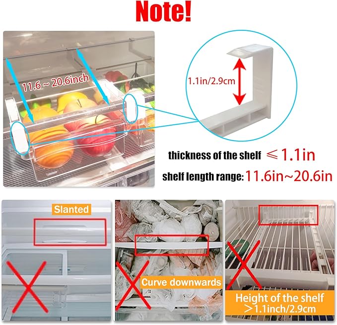 URALFA Fridge Drawer Organizer, Adjustable Refrigerator Drawers - Image 5