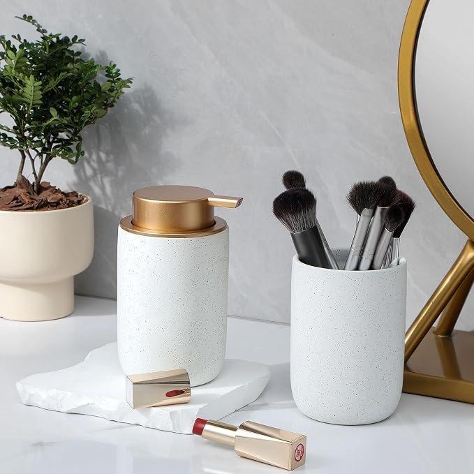 Hand Soap Dispenser for Bathroom Decro, Ceramic Liquid Pump Bottles Refillable - Image 2