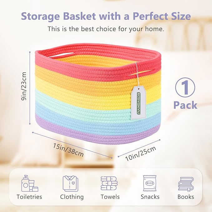 Cotton Rope Storage Basket, Woven Basket - Image 3