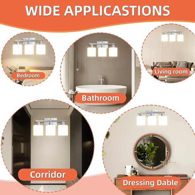 CANMEIJIA 3-Light Bathroom Vanity Light Fixtures - Image 6