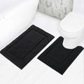 SHACOS Black Bathroom Rugs Set of 2 Pieces by SHACOS