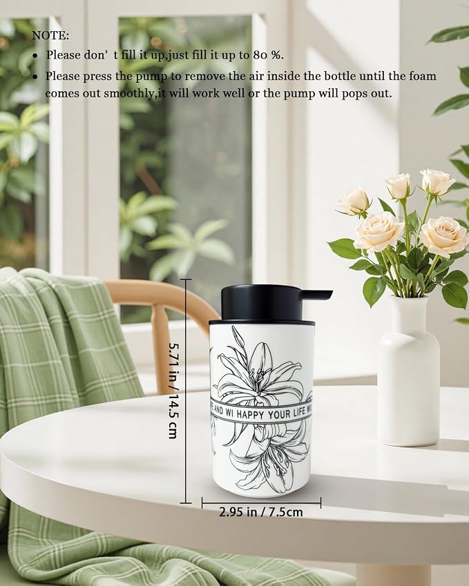Ceramic White Foam Soap Dispenser - Image 3