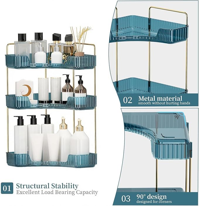 Corner Bathroom Countertop Organizer, Vanity Organizer Trays - Image 5