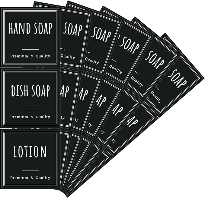 Segbeauty Kitchen Organization Labels, Reusable Hand Soap Dispenser Sticker by Segbeauty