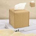 HOMOTEK 2 Pack Tissue Box Cover, Square PU Leather Tissue Holder, Decorative by HOMOTEK
