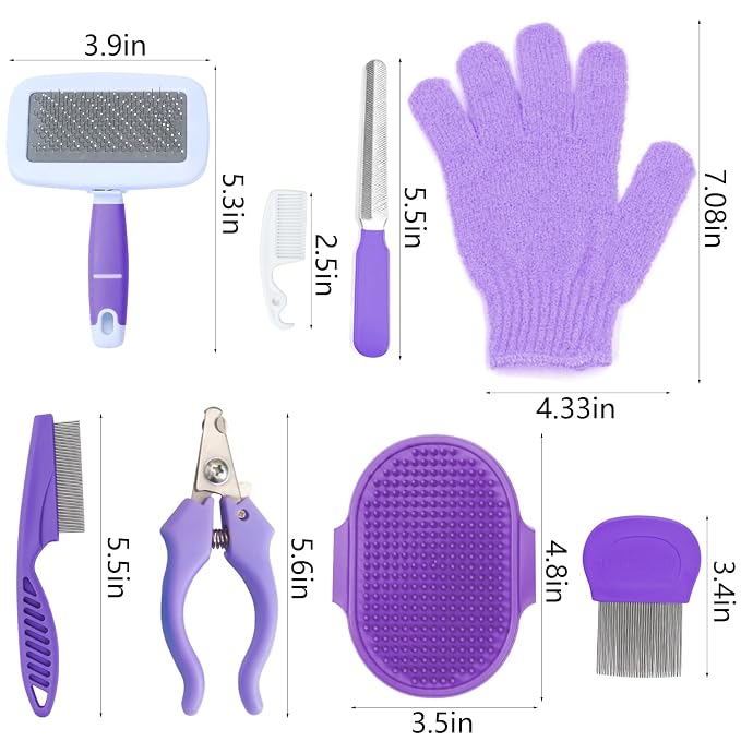 VCZONE 8 Pcs Small Animal Grooming Kit, Rabbit Grooming Kit - Image 2