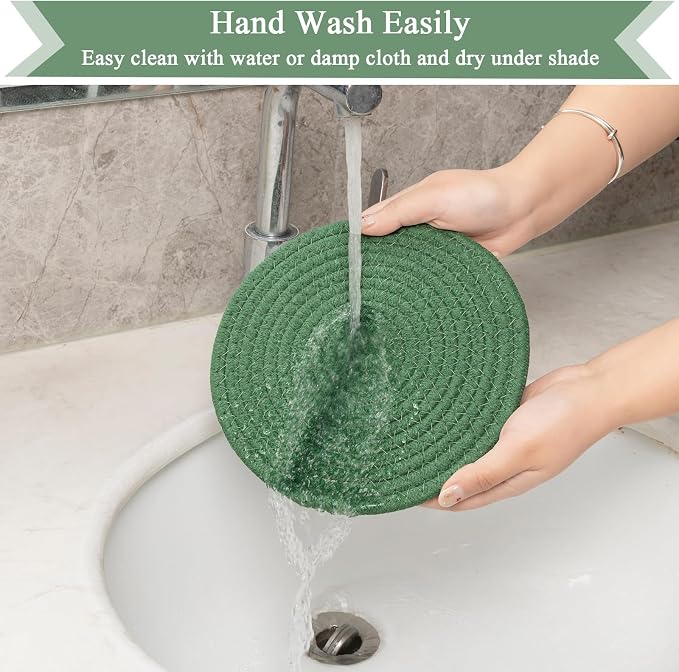 SHACOS 8 Inches Trivets for Hot Dishes, 4 Pieces Cotton Trivets Mats for Kitchen - Image 4