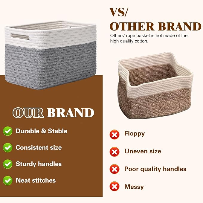 Storage Baskets for Organizing, 4 Pack Baskets for Shelves, Decorative Storage - Image 4