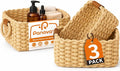 Storage Basket, Recycled Paper Rope Bathroom Basket Organizer, Mini wicker by Panovox