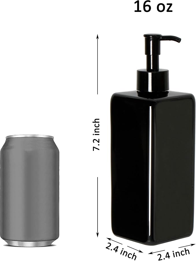 Youngever 5 Pack 16 Ounce Plastic Pump Bottles, Refillable Square Plastic Pump - Image 2