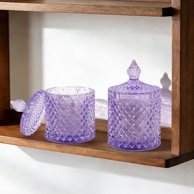 2 Pack Qtip Holder Thick Glass Apothecary Jars - Image 6