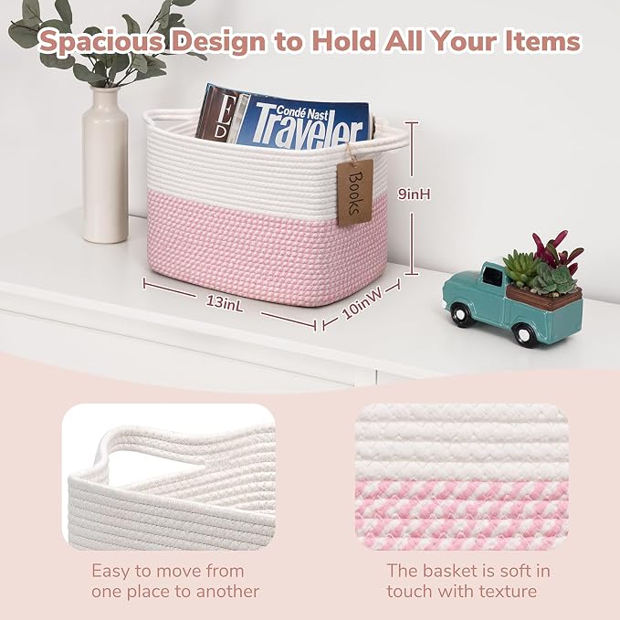 Goodpick Woven Storage Basket, Rope Gift Basket - Image 3
