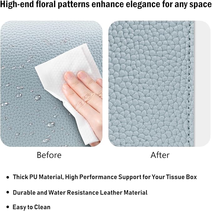 Tissue Box Cover PU Leather Tissue Holder Rectangle Facial Tissue Case Tissue - Image 5