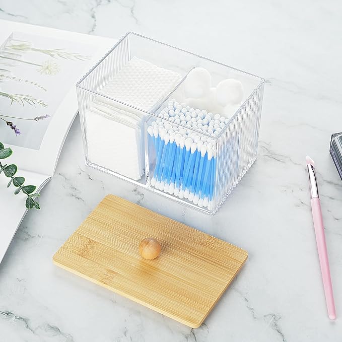 KIMCHOMERSE Qtip Holder Storage, Bathroom Cotton Ball Holder Canisters - Image 8