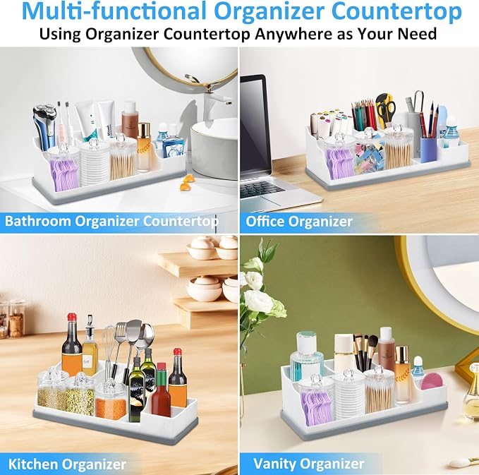 Bathroom Counter Organizer, Large White Silicone Toothbrush Holders - Image 6