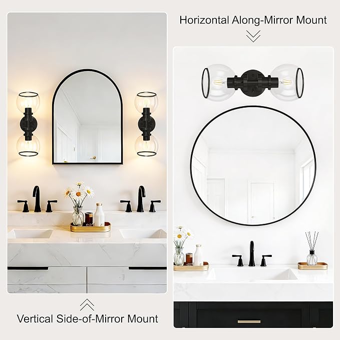Wall Sconces Set of Two, Hardwired Modern Wall Light Fixtures - Image 7