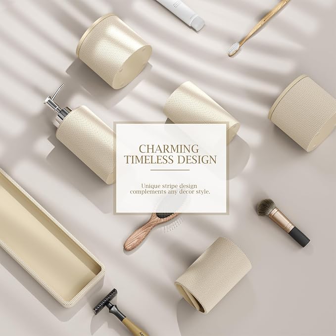 6-Piece Beige Bathroom Set - Image 8