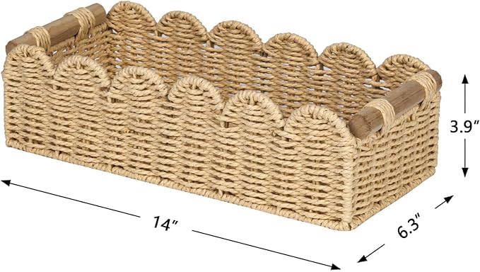 CubesLand Scalloped Edge Toilet Paper Storage Basket, Living Room Home Cozy - Image 7