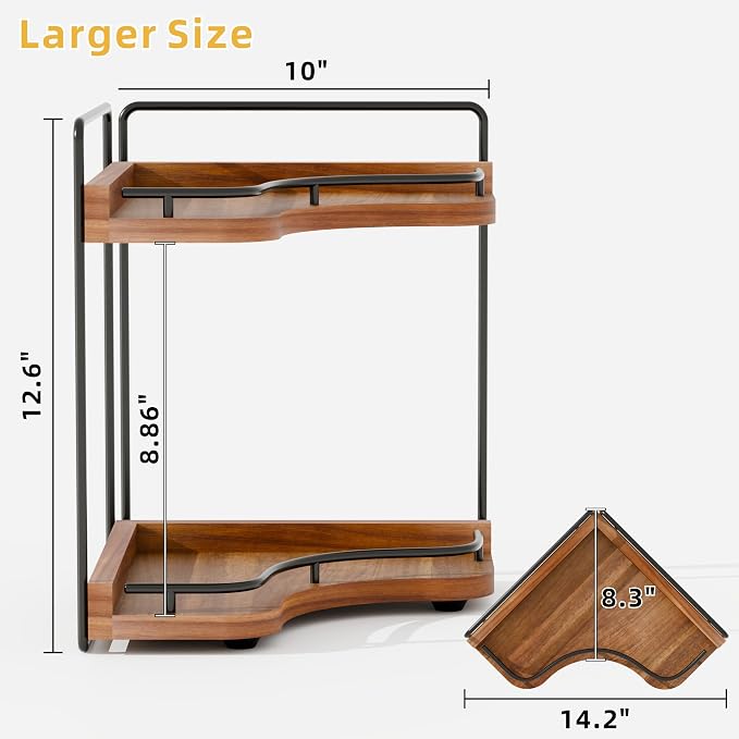2-Tier Corner Bathroom Counter Organizer - Image 2