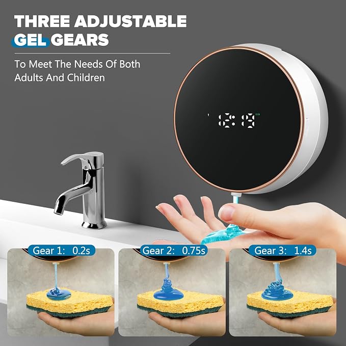 Automatic Soap Dispenser Liquid Bathroom: Wall Mount Rechargeable Touchless - Image 4
