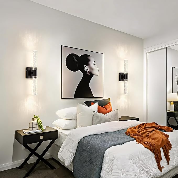 Battery Operated Wireless Wall Sconces Set of Two, Rechargeable Black Wall - Image 7