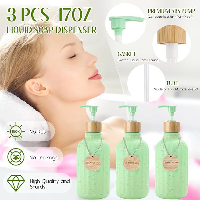 Green Bathroom Accessories Set 17PCS Bathroom Set - Image 2