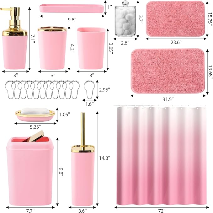 Bathroom Set - Pink Bathroom Sets - Image 9