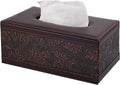 Antique PU Leather Tissue Box Holder Cover Rectangular Napkin Case Dispenser by RHCSZ