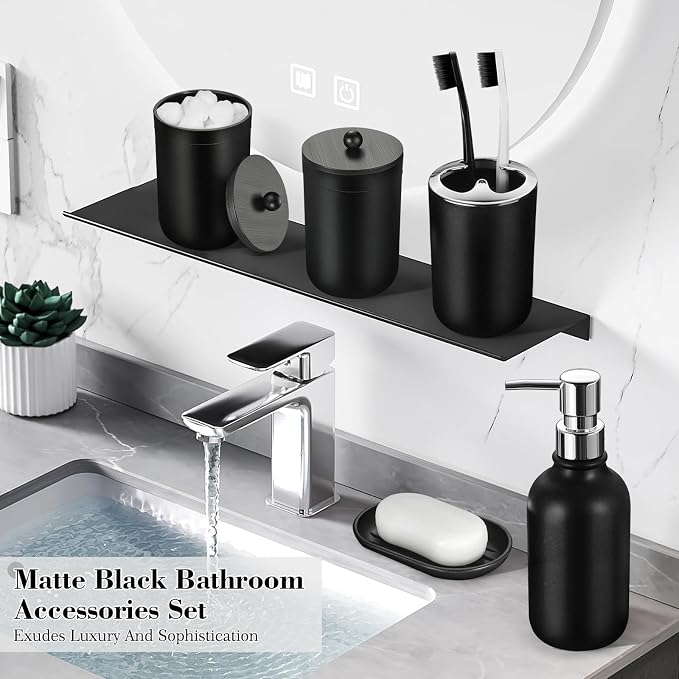 Black Bathroom Accessories Set, Bathroom Accessories Sets Complete - Image 5
