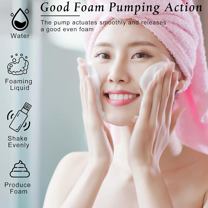 70 Pcs 2 oz Plastic Foam Soap Dispensers Refillable Lash Shampoo Bottles - Image 6