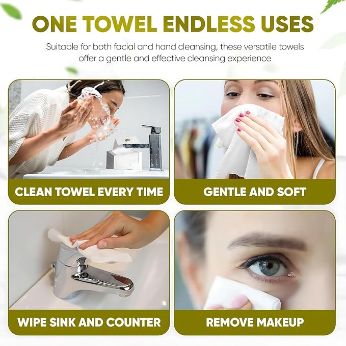 Disposable Face Towels – 200 Count Biodegradable Dry Wipes - Image 4
