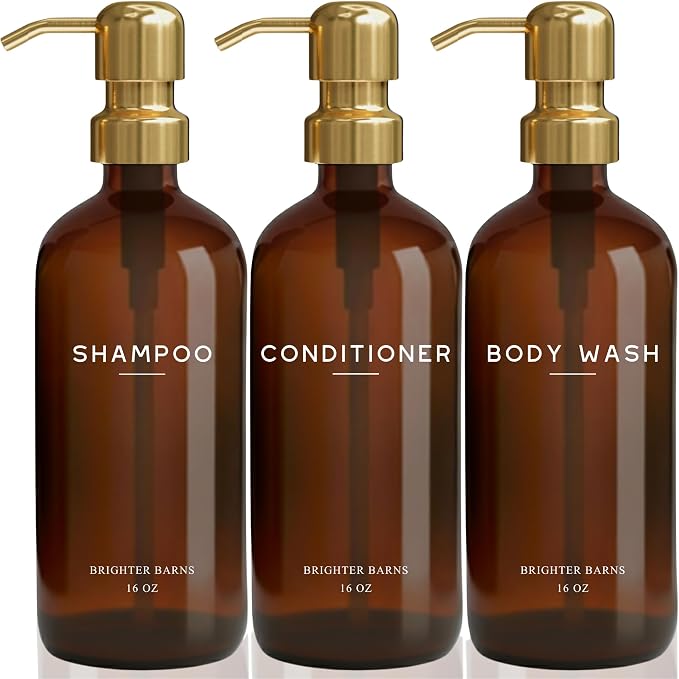 Luxury Shampoo and Conditioner Dispenser Set by Brighter Barns by BrighterBarns