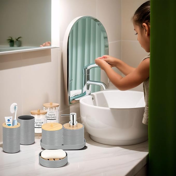 IMAVO Bathroom Accessory Set-11Pcs Grey Bathroom Accessories Set - Image 5