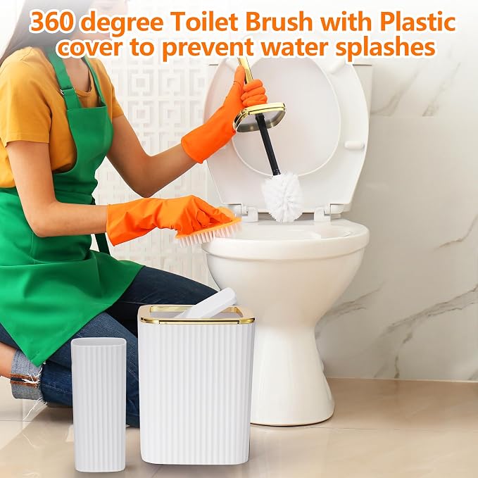 Bathroom Accessories Set, 9 Piece White Bathroom Sets Complete - Image 4