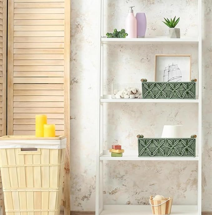 HOSROOME Macrame Boho Decor Baskets - Image 3
