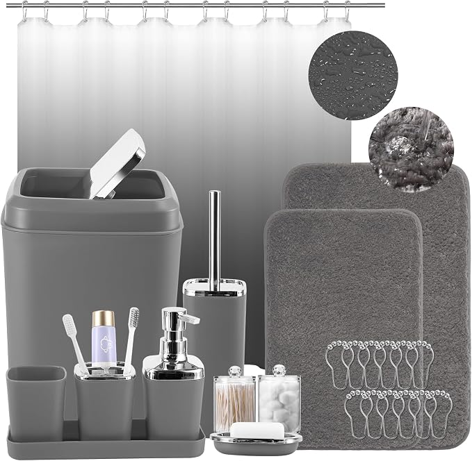 Grey Bathroom Accessories Set, Bathroom Sets by BetterbathroomwithXLHOME
