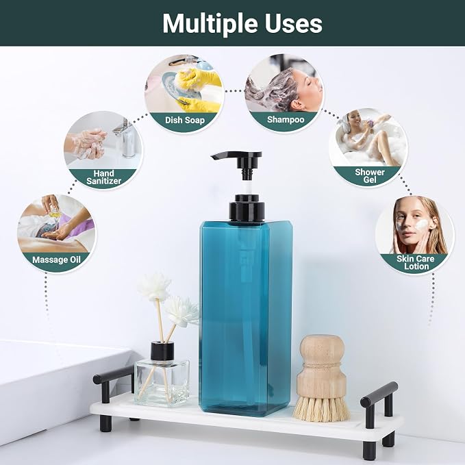 Suream 33.8oz/1000ml Lotion Dispenser, Square Soap Dispenser Set - Image 5