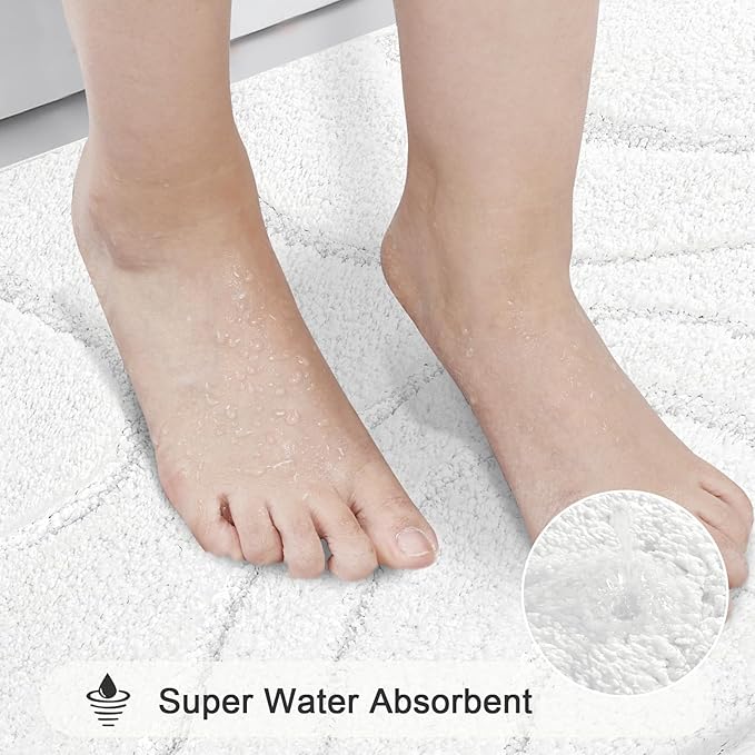 HEBE Bathroom Rugs Sets 5 Piece, Soft Absorbent Microfiber Bath Mat - Image 4