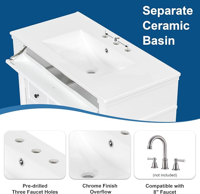 Harper & Bright Designs 36" Bathroom Vanity - Image 6