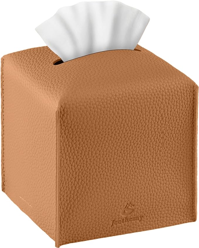 Tissue Box Cover, Jeethemy Square PU Leather Tissue Box Holder, Modern Tissue by Jeethemy