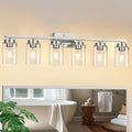 IZORRO Modern Bathroom Light Fixtures, 6 Light Brushed Nickel Vanity Lights by IZORRO